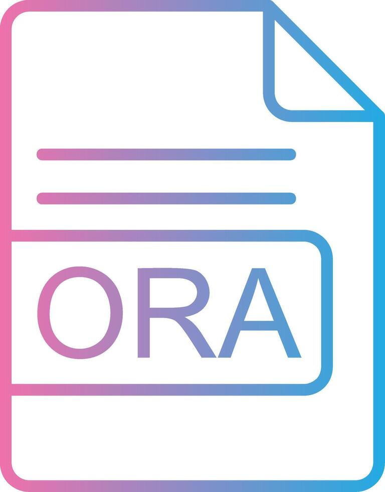 ORA File Format Line Gradient Icon Design vector