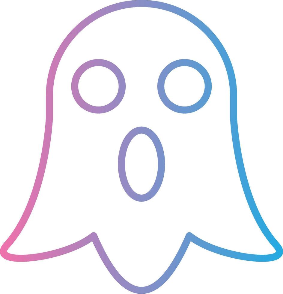 Ghost Line Gradient Icon Design vector