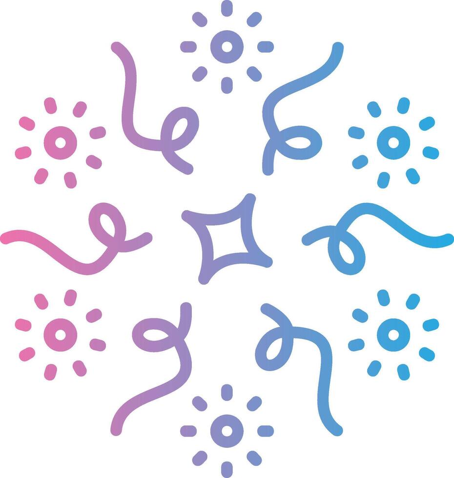 Firework Line Gradient Icon Design vector