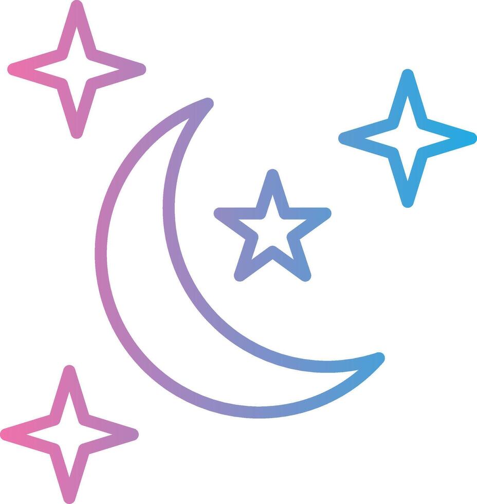 Night Line Gradient Icon Design vector