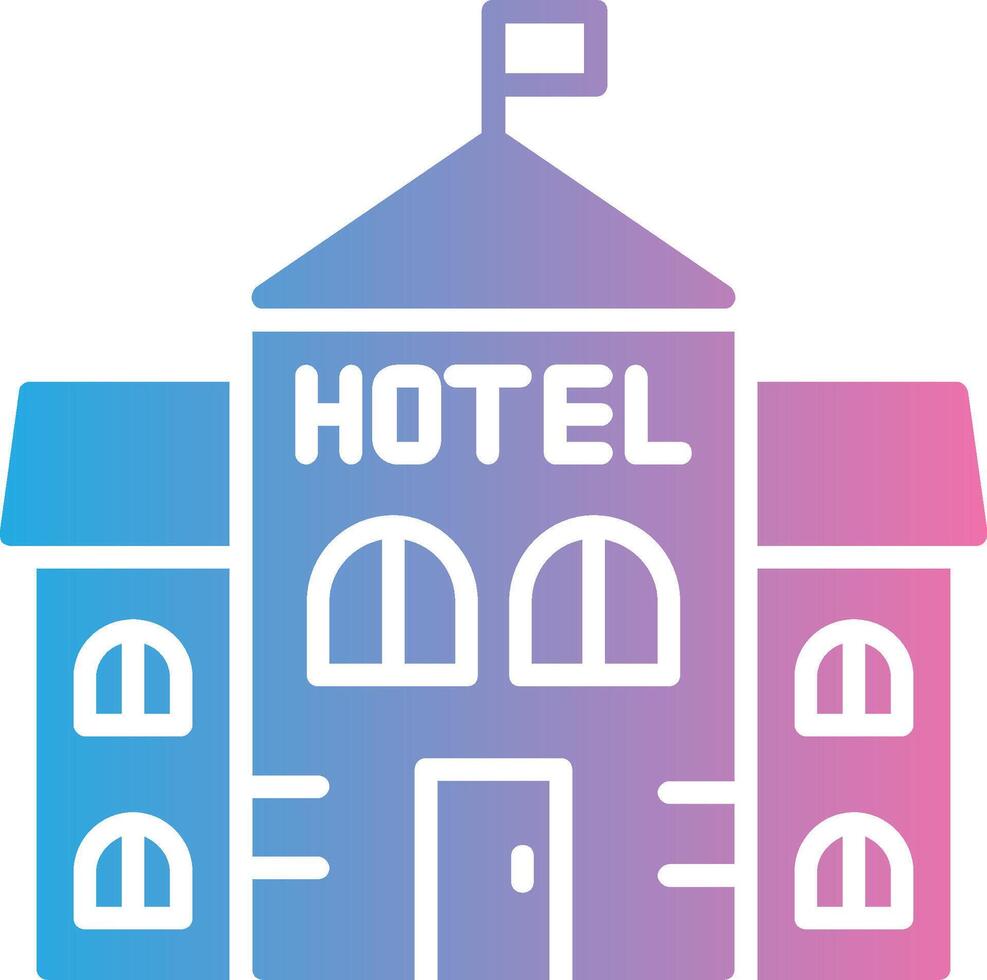 hotel glifo degradado icono diseño vector
