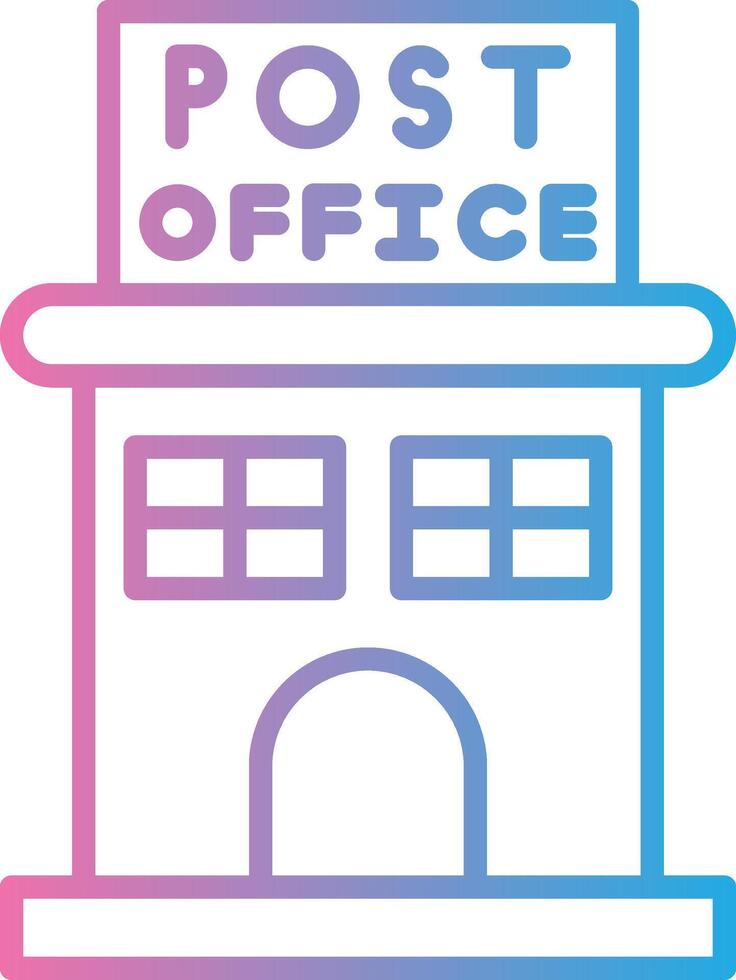 Post Office Line Gradient Icon Design vector