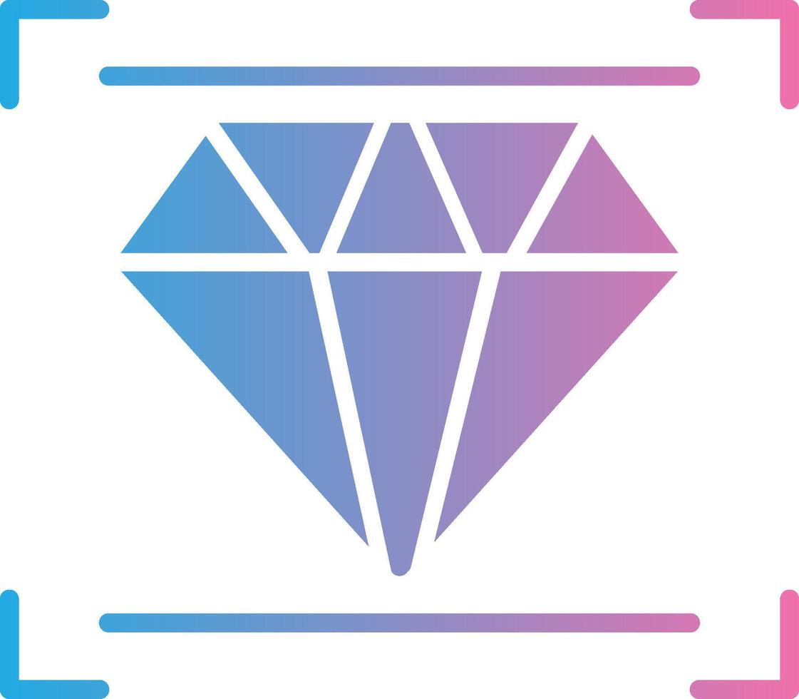 diamante glifo degradado icono diseño vector