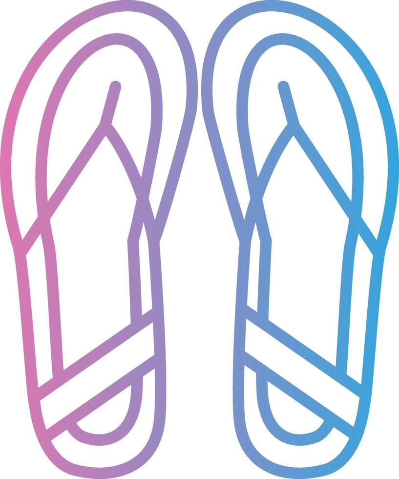 Slippers Line Gradient Icon Design vector