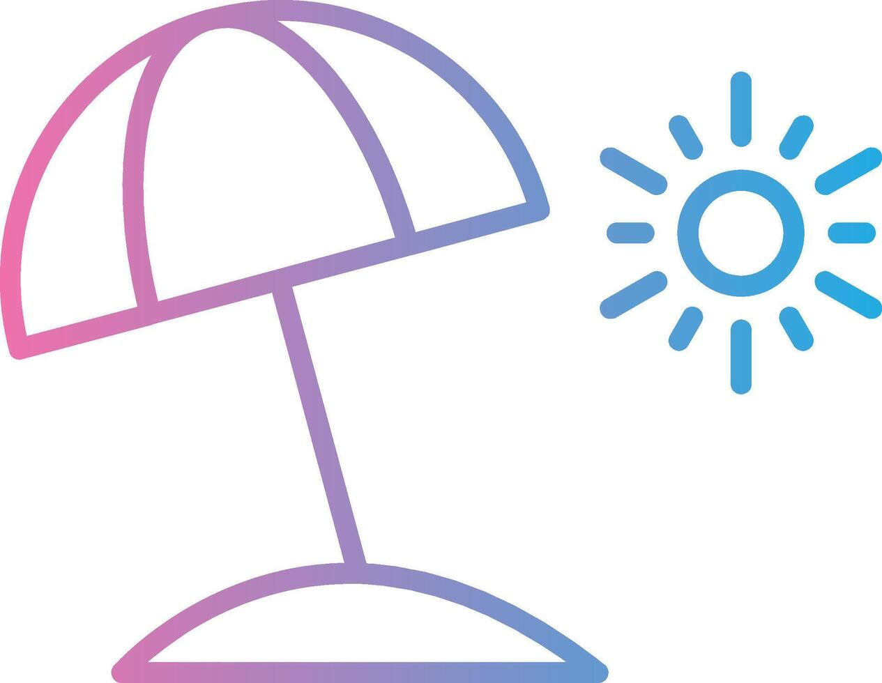 Beach Umbrella Line Gradient Icon Design vector