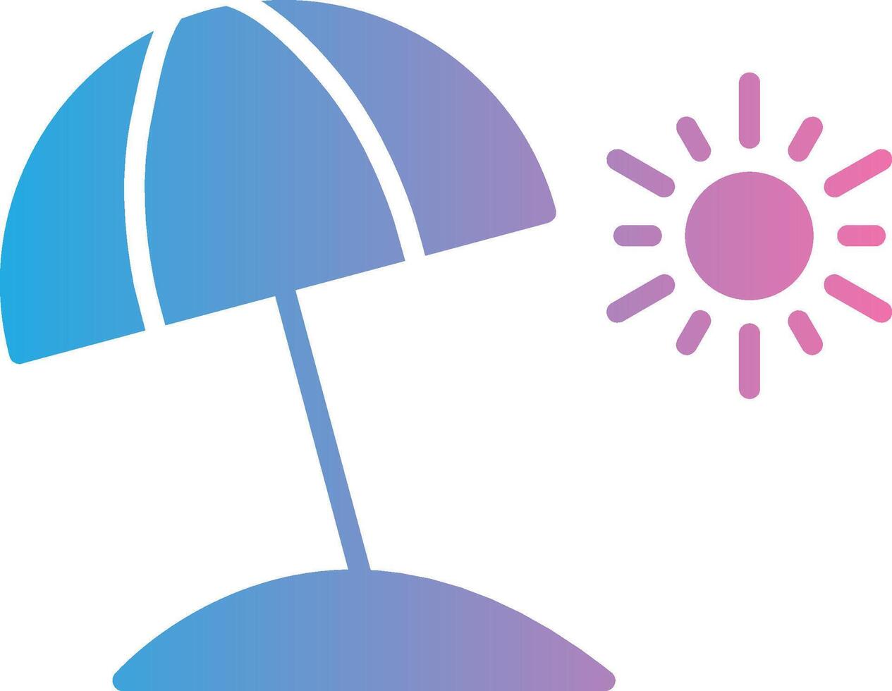 Beach Umbrella Glyph Gradient Icon Design vector