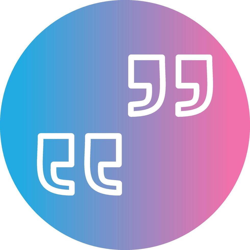 Quote Glyph Gradient Icon Design vector