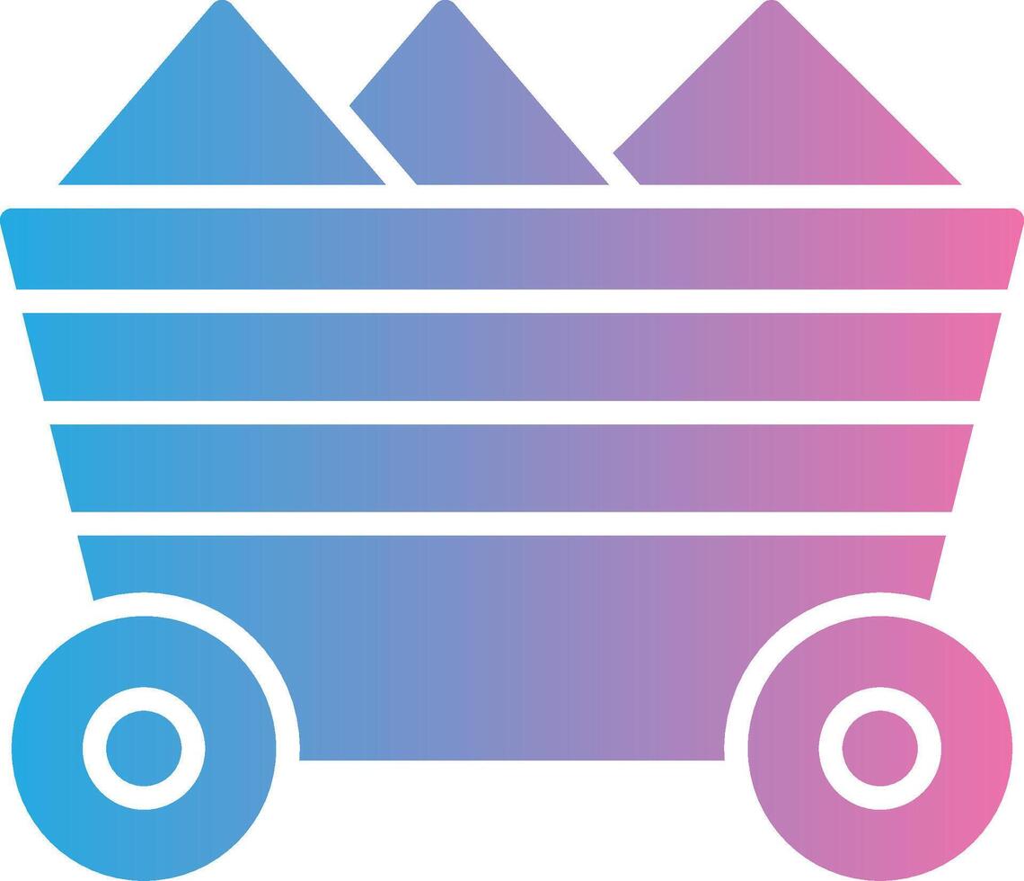 Mining Cart Glyph Gradient Icon Design vector