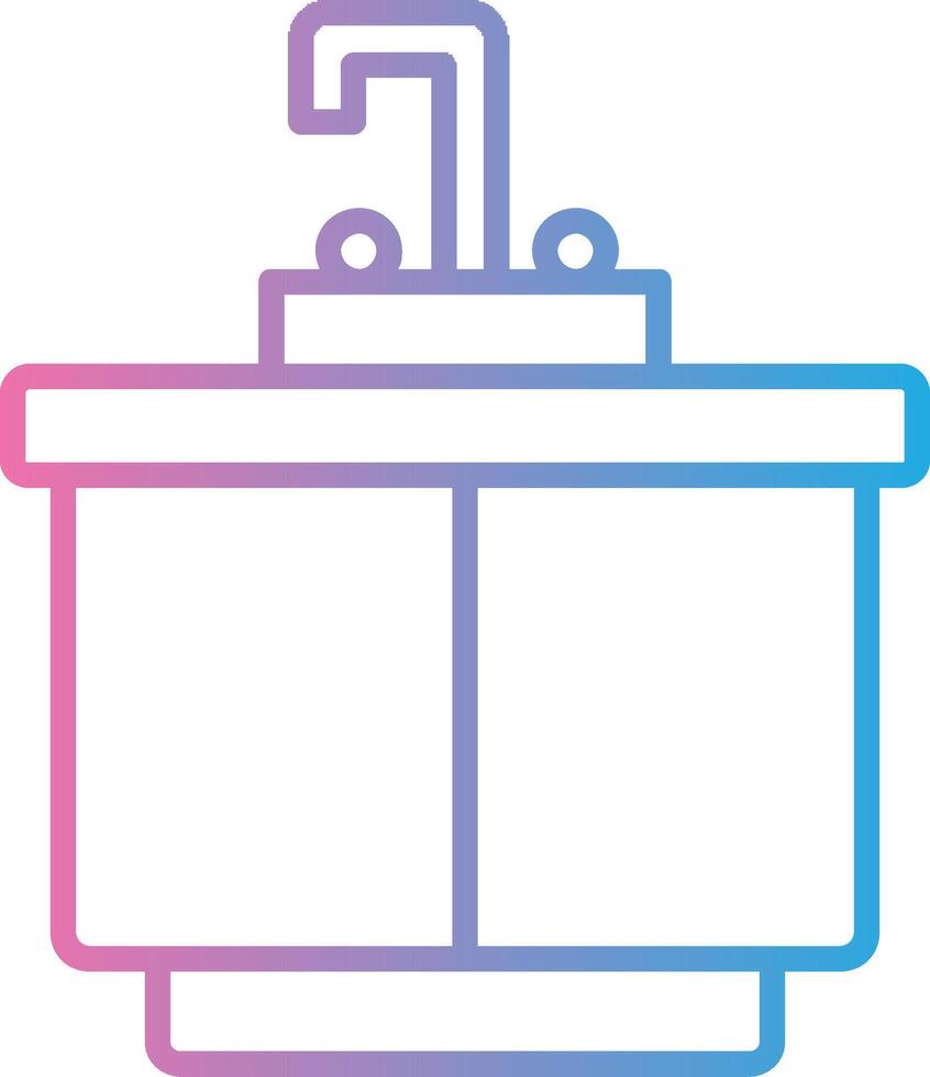 Kitchen Sink Line Gradient Icon Design vector