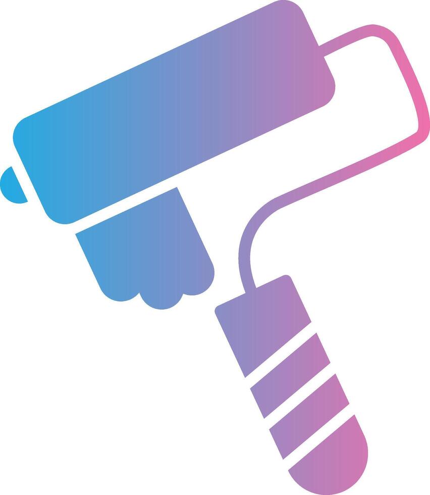 Paint Roller Glyph Gradient Icon Design vector