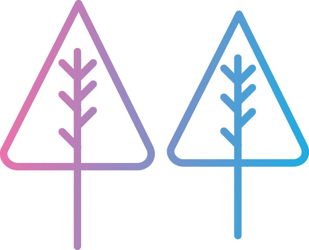 Pine Line Gradient Icon Design vector