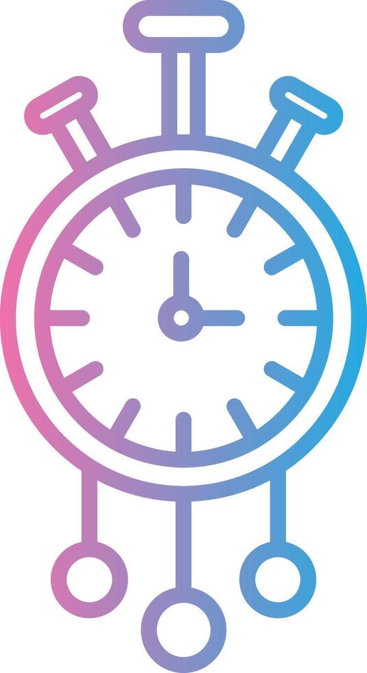 Clock Line Gradient Icon Design vector