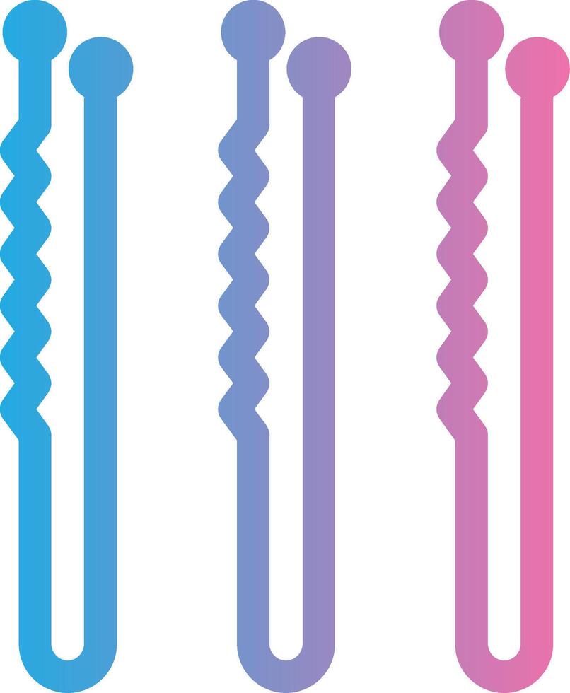Bobby Pin Glyph Gradient Icon Design vector