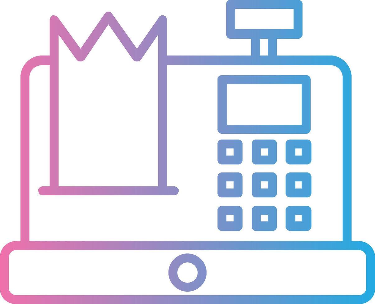 Cash Register Line Gradient Icon Design vector