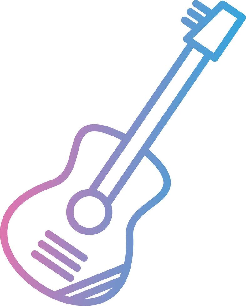 guitarra línea degradado icono diseño vector