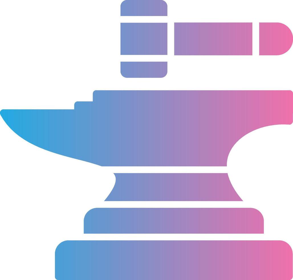 Anvil Glyph Gradient Icon Design vector