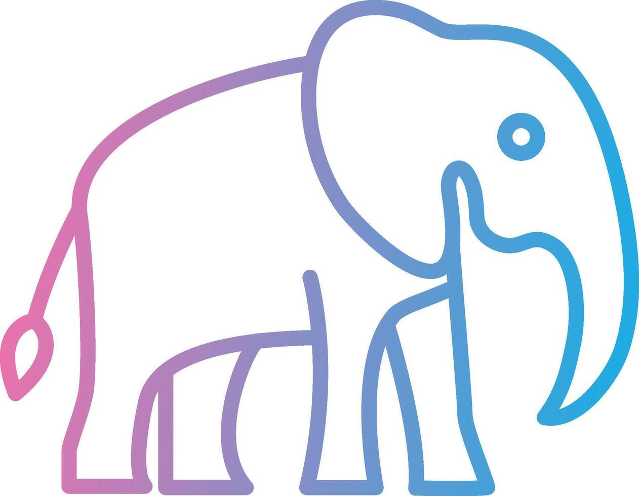 Elephant Line Gradient Icon Design vector