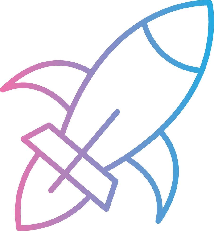 Rocket Ship Line Gradient Icon Design vector