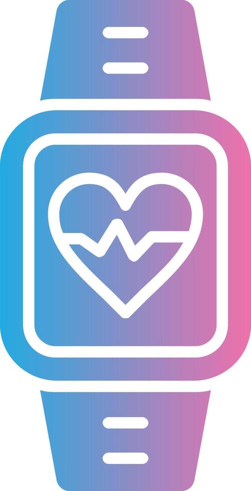 Heart Rate Monitor Glyph Gradient Icon Design vector