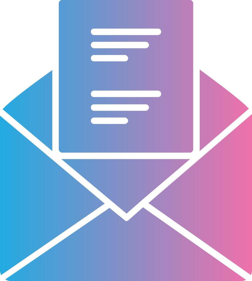 Email Glyph Gradient Icon Design vector