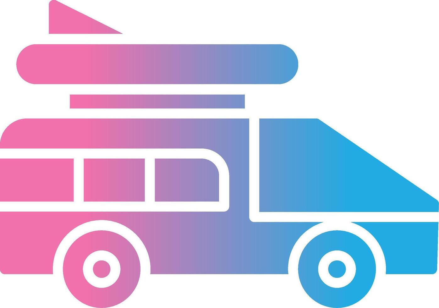 Camper Van Glyph Gradient Icon Design vector