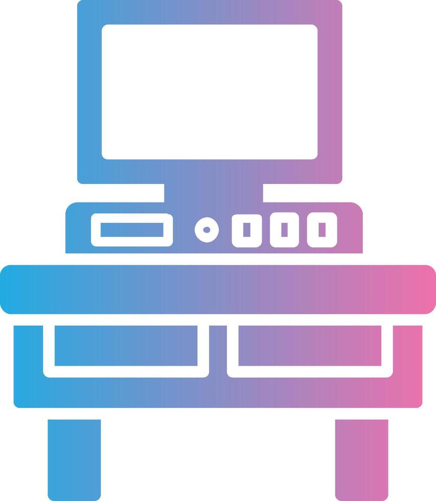 Computer Desk Glyph Gradient Icon Design vector