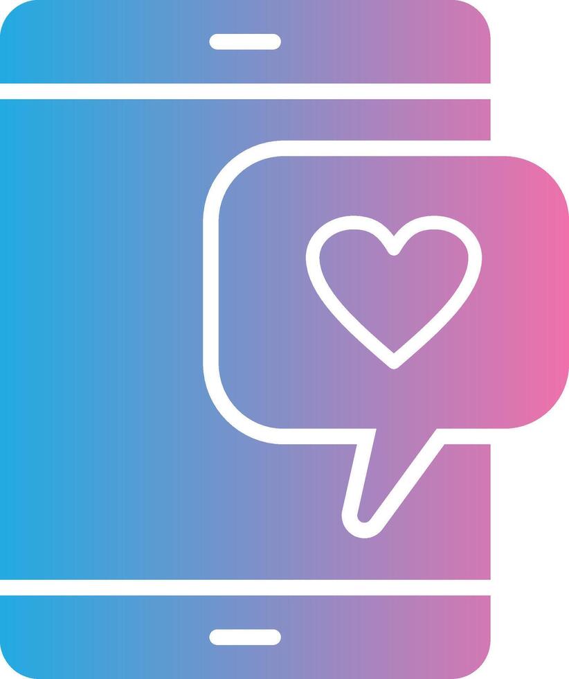 Love Chat Glyph Gradient Icon Design vector