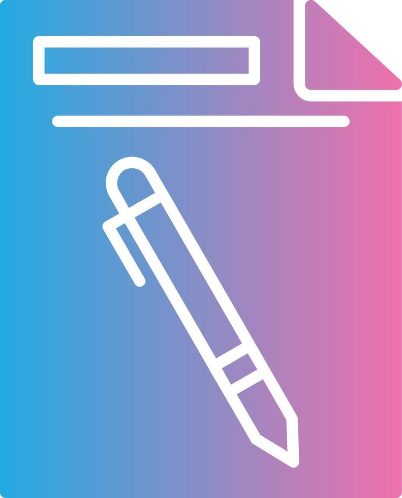 Pen And Paper Glyph Gradient Icon Design vector