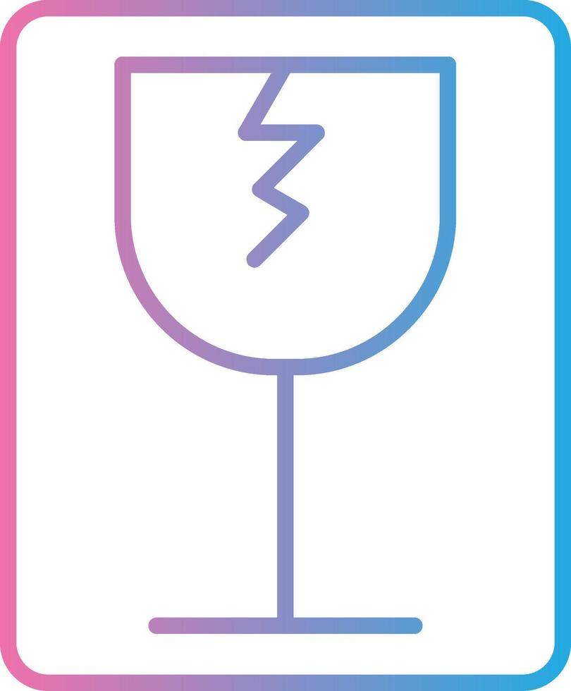 Fragile Line Gradient Icon Design vector