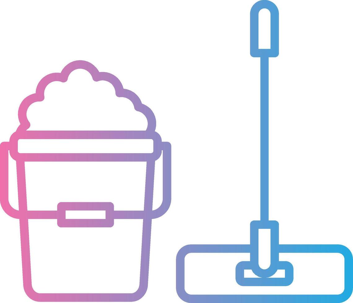 Mop Line Gradient Icon Design vector