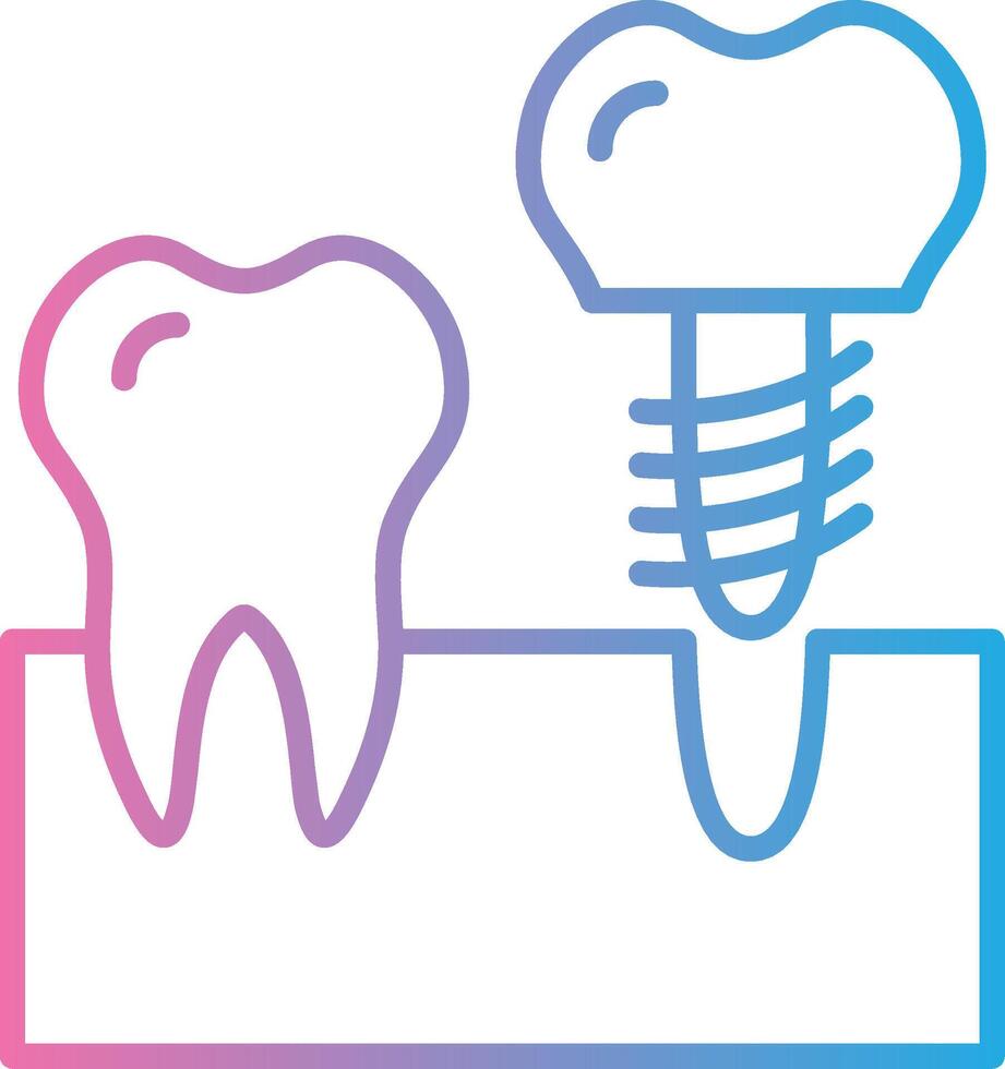 implantes línea degradado icono diseño vector