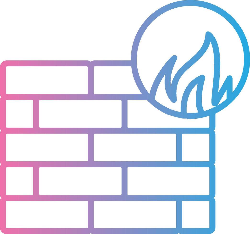 Firewall Line Gradient Icon Design vector