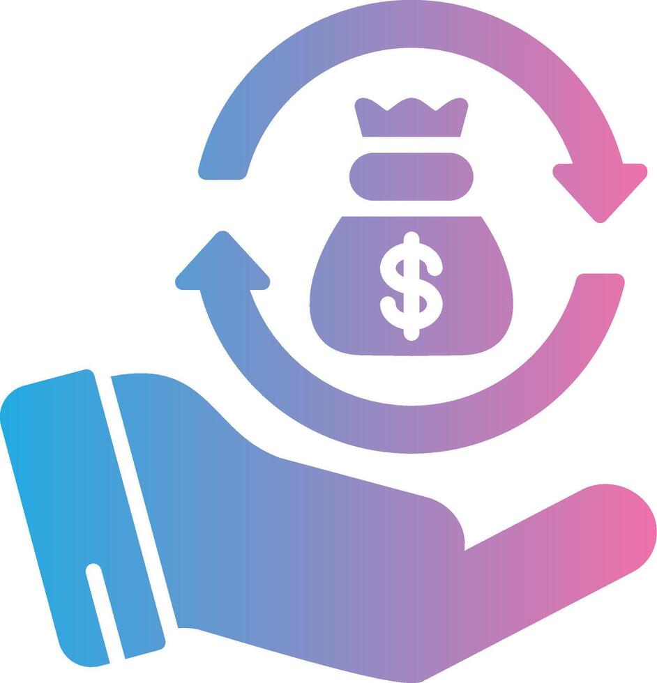 Money Back Glyph Gradient Icon Design vector