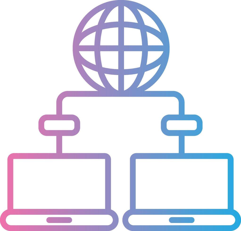 Data Network Line Gradient Icon Design vector