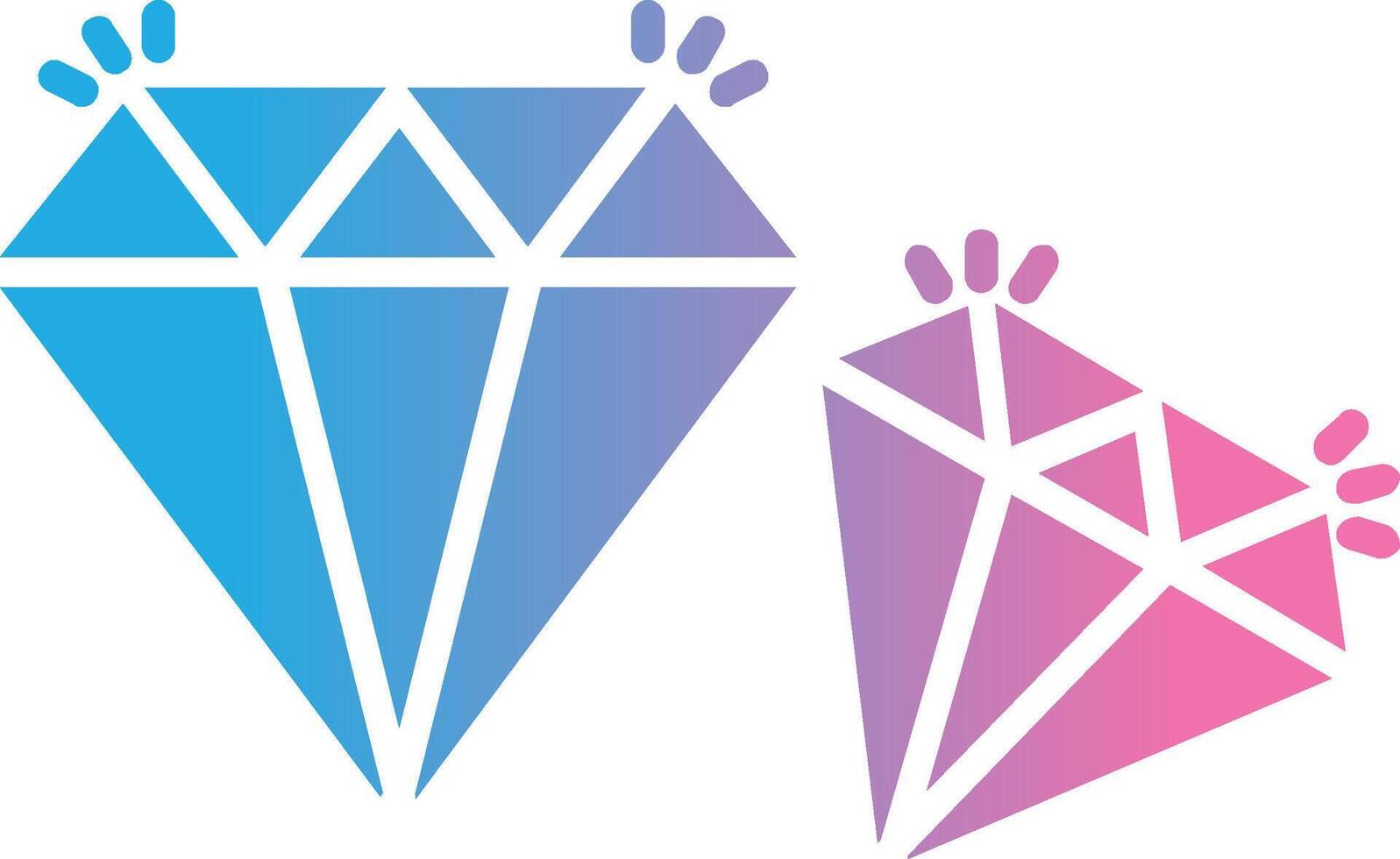 Diamond Glyph Gradient Icon Design vector