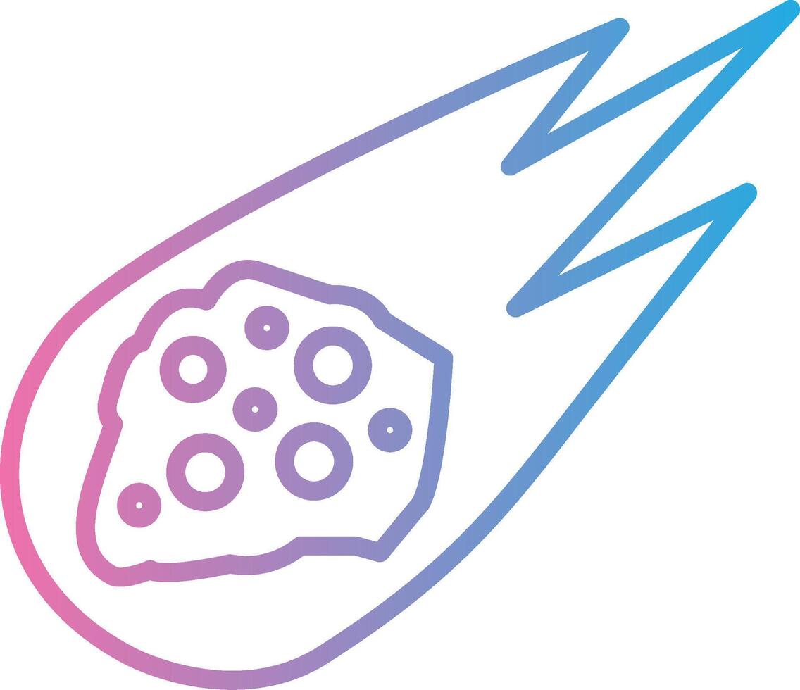 Asteroid Line Gradient Icon Design vector