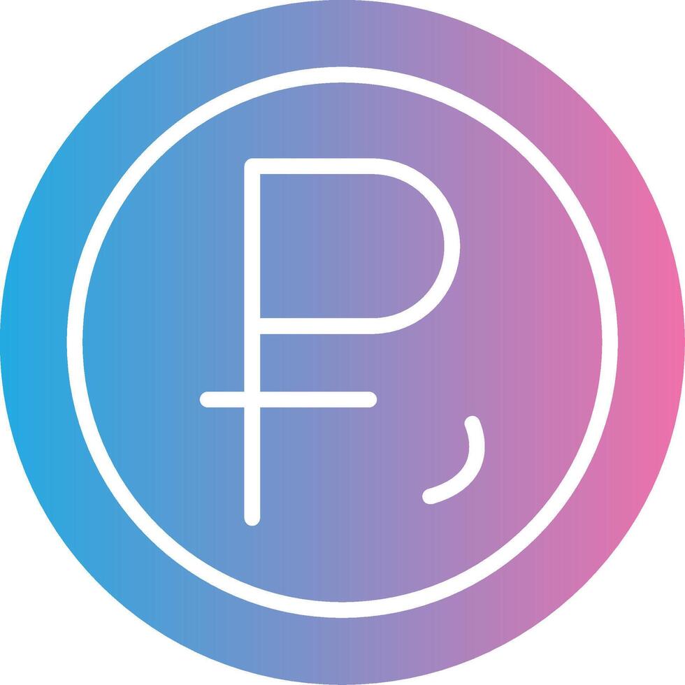 Ruble Glyph Gradient Icon Design vector