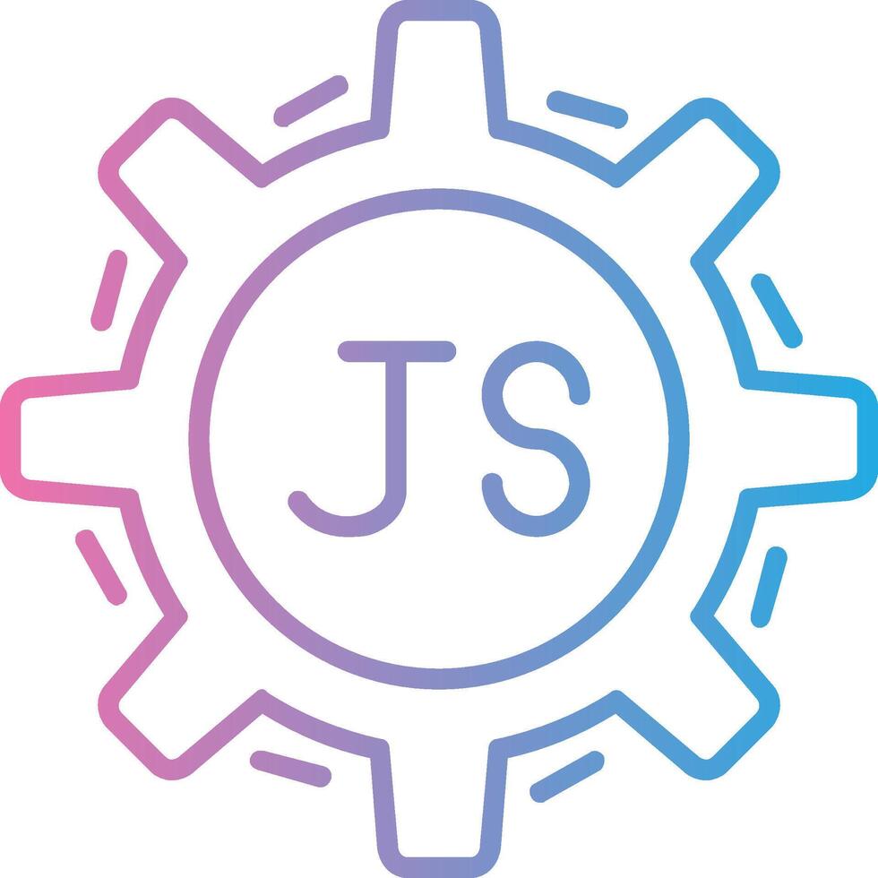 Javascript Line Gradient Icon Design vector
