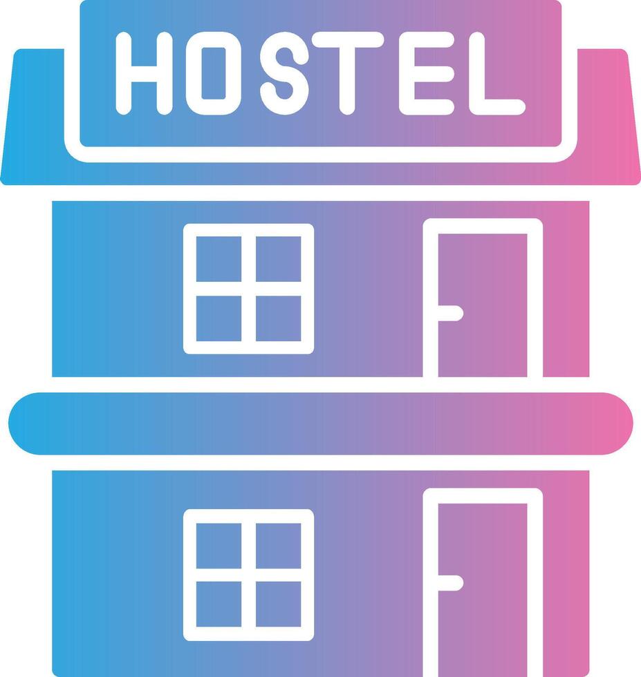 Hostel Glyph Gradient Icon Design vector