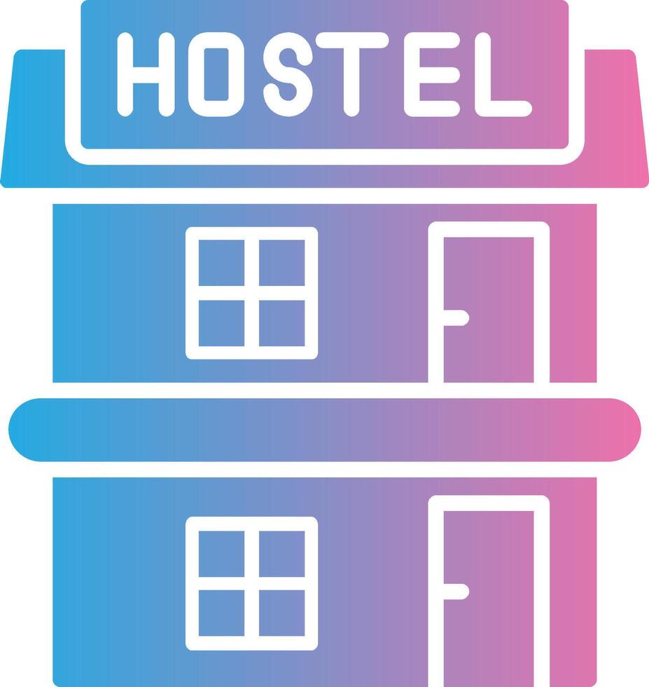 Hostal glifo degradado icono diseño vector