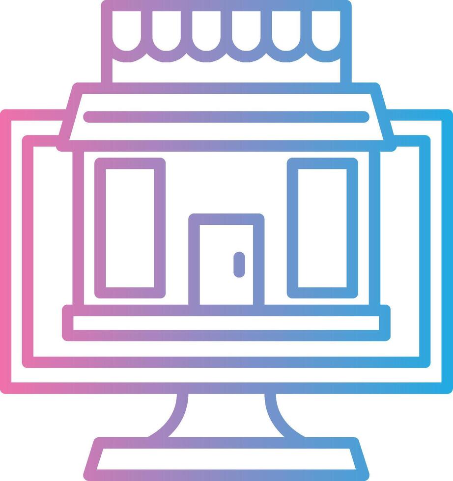OnLine Gradient Multi Circle Shop Line Gradient Icon Design vector