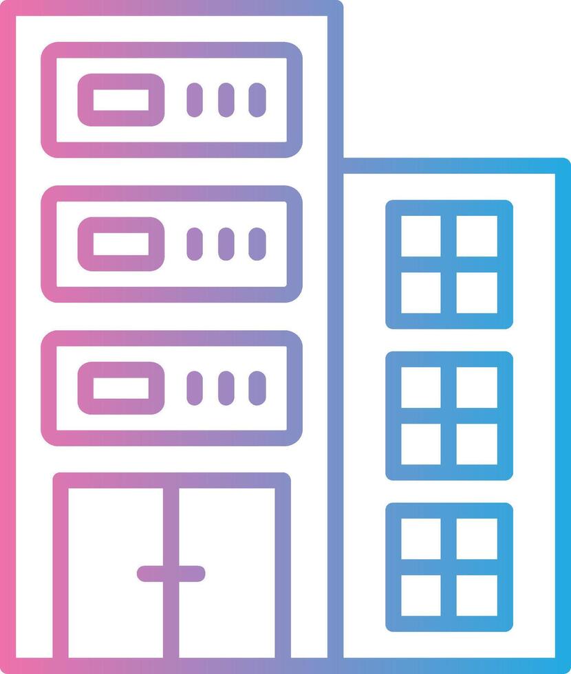 Data Center Line Gradient Icon Design vector