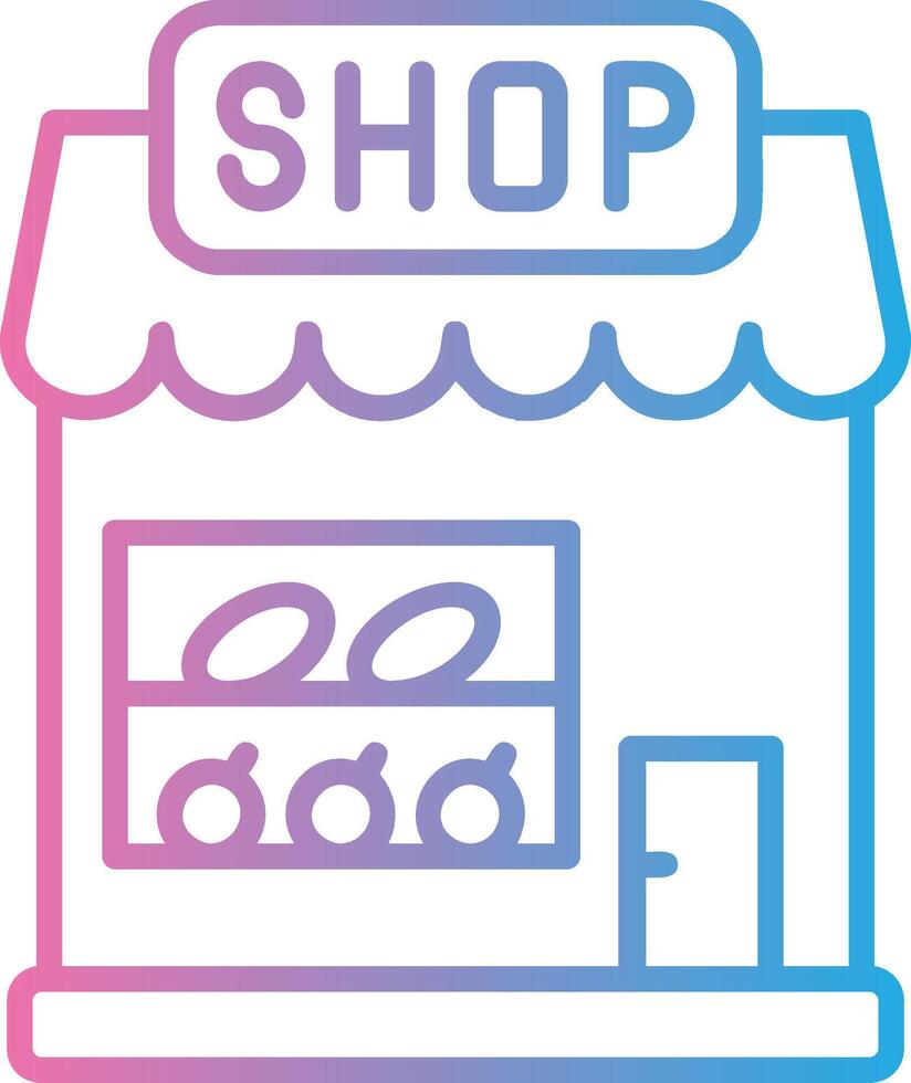 hielo crema tienda línea degradado icono diseño vector