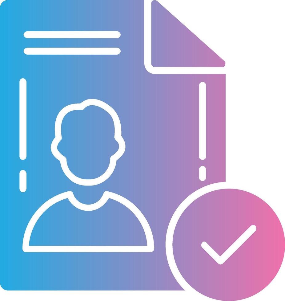 File Approved Glyph Gradient Icon Design vector