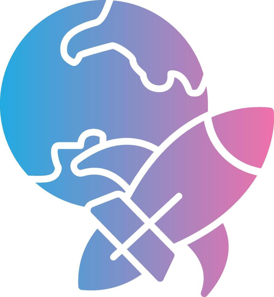 Rocket Ship Glyph Gradient Icon Design vector