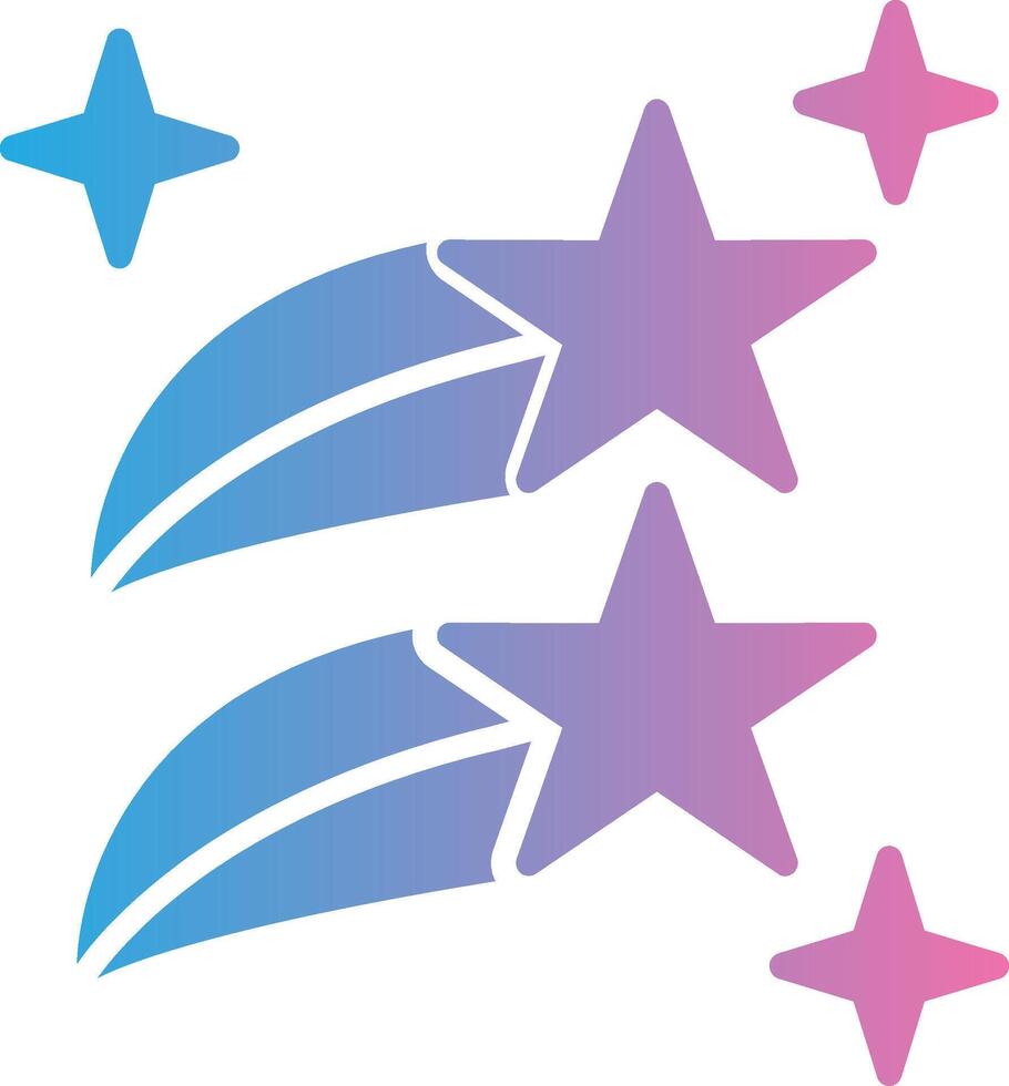 Shooting Stars Glyph Gradient Icon Design vector