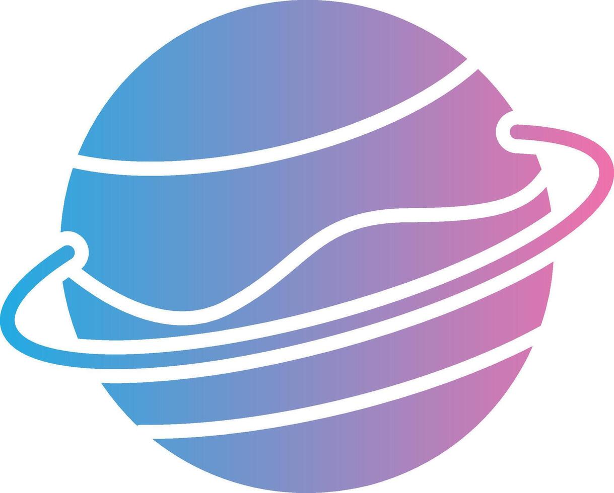 Planet Glyph Gradient Icon Design vector