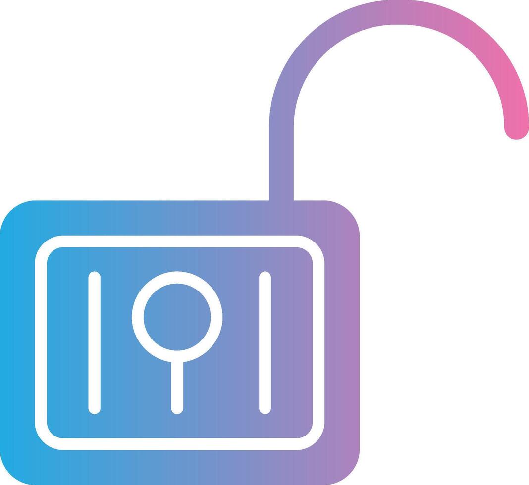 Unsecure Glyph Gradient Icon Design vector