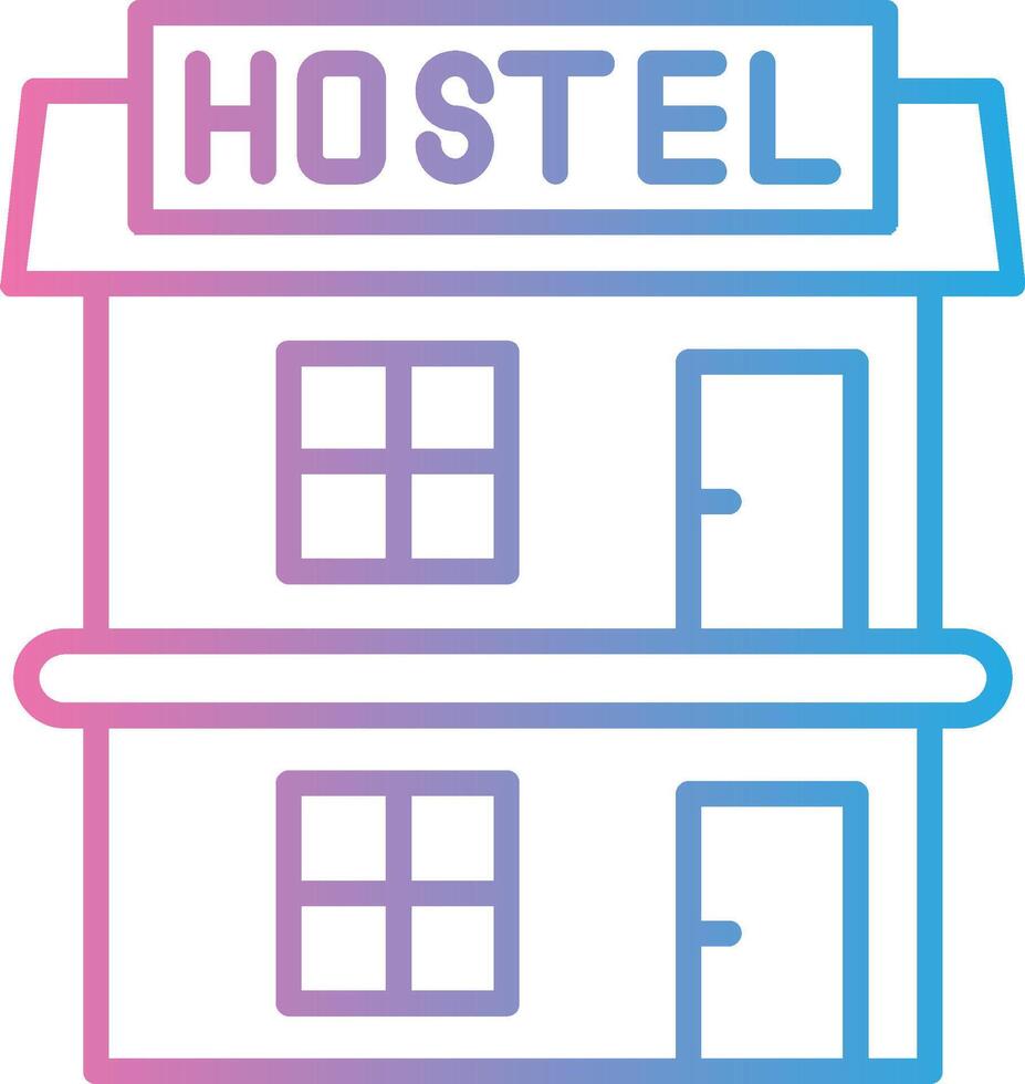 Hostel Line Gradient Icon Design vector