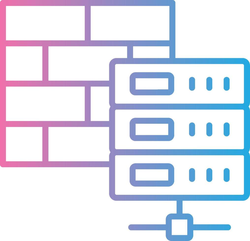 Firewall Line Gradient Icon Design vector